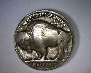 Off Center Strike 1929 Buffalo Nickel Coin Error photo