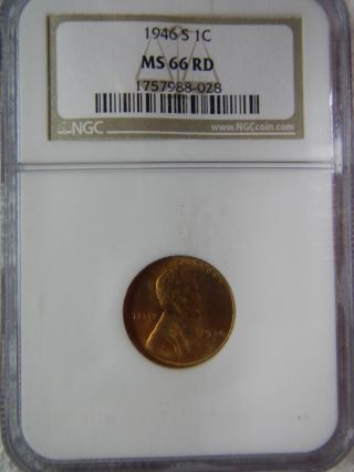 1946 - S Lincoln Cent Wheat Ear Reverse Ngc Ms - 66rd photo