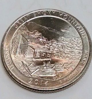 2014 P Parks Quarter Atb Great Smoky Mountain Bu Cn - Clad Us Coin photo
