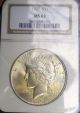 1922 - Peace Silver Dollar Certified Ms63 By Ngc Light Gold With Hint Of Color Dollars photo 1