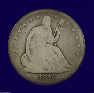 Seated Liberty Silver Half Dollar,  1876 S About Good photo