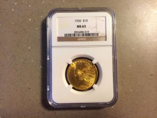 1926 Gold $10 Indian Ngc Ms63 photo