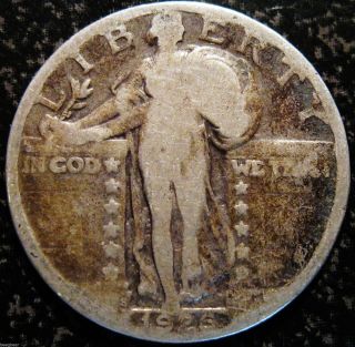 1926 - S Standing Liberty Quarter - Semi - Key Date - Solid Major Features 802 photo