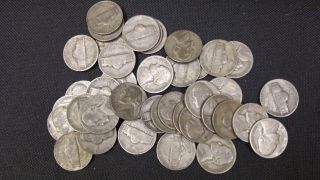 One (1) Silver War Jefferson Nickel 1942 - 1945; 35% Silver; Survival Money photo