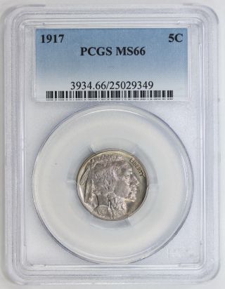 1917 Buffalo Nickel Ms 66 Pcgs (9349) photo