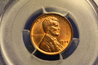 1924 1c Bn Lincoln Cent Pcgs Ms 63 photo