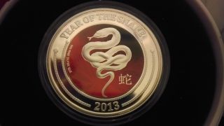 Niue $2 Lunar Snake 2013 1/2 Oz Silver Coin In Reptile Egg Case Rare photo