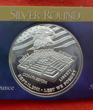 9/11 Commemorative Silver Coin.  Coin.  1oz.  Silver.  Better Than Bullion. photo