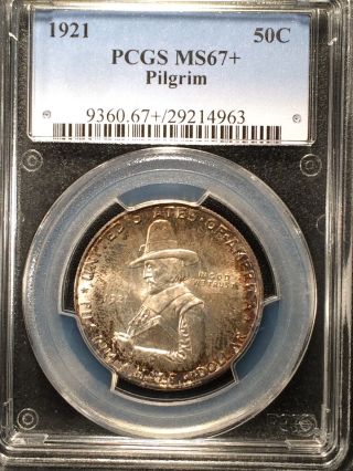 1921 Pilgrim Commemorative Half Dollar Pcgs Ms67+  29214963 photo