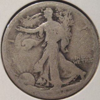 1918 - D Walking Liberty Half Average Circulated Coin Y10 photo