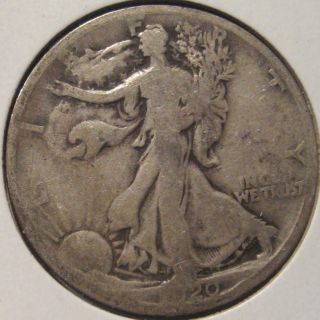 1920 - D Walking Liberty Half Average Circulated Coin Y10 photo