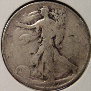 1937 Walking Liberty Half Average Circulated Coin Y10 photo