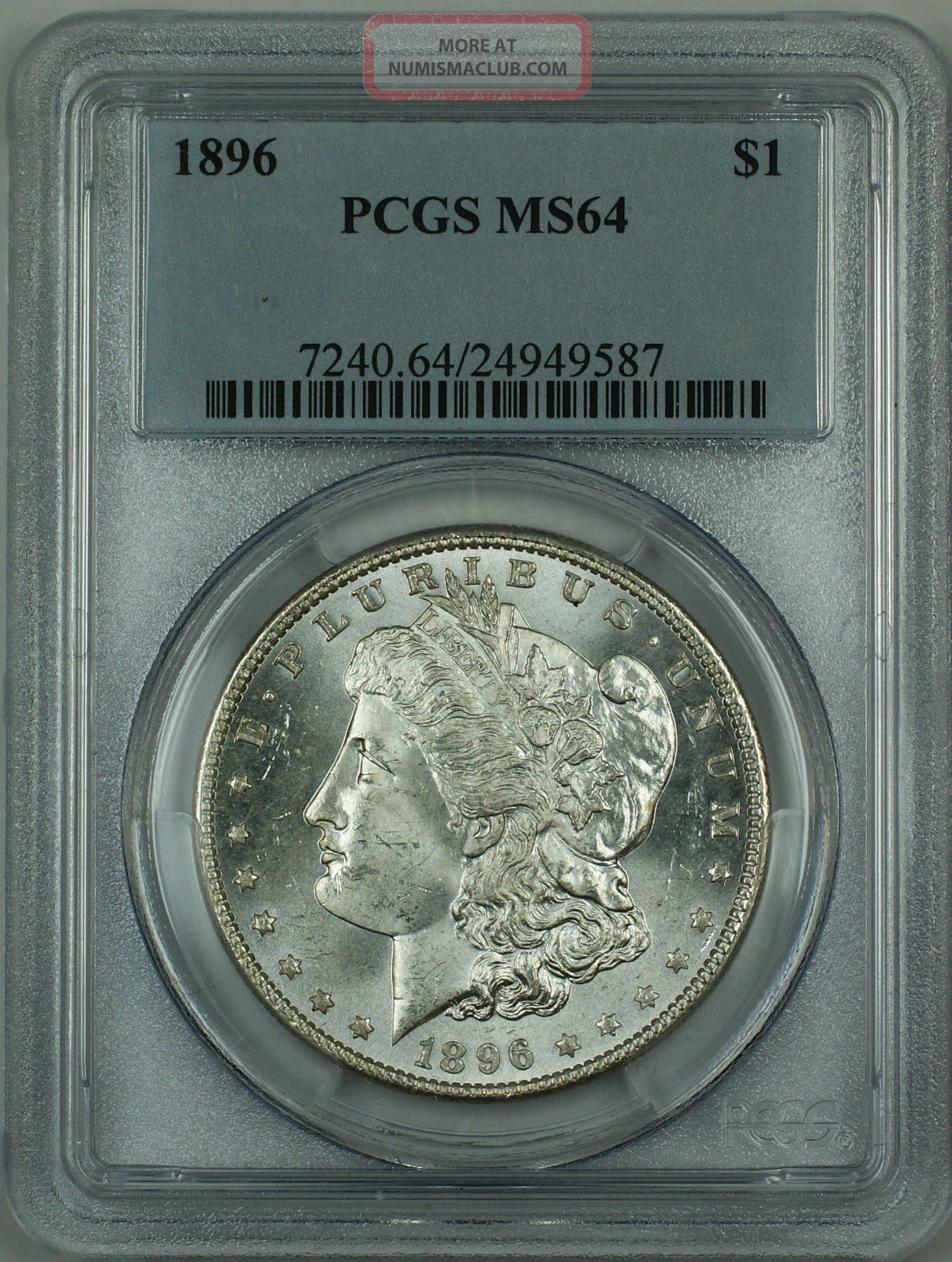1896 Morgan Silver Dollar Coin $1 Pcgs Ms - 64 Jt