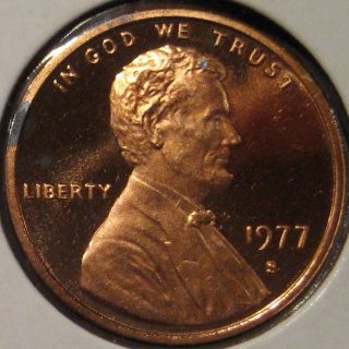 1977 - S Lincoln Cent Proof Bu Unc Ms Coin E11 photo