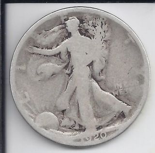 1920 - P Philadelphia Silver Walking Liberty Half Dollar Circulated, photo
