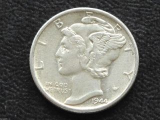 1944 - P Mercury Dime 90% Silver U.  S.  Coin D5028 photo