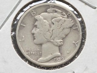 1939 - P Mercury Dime 90% Silver U.  S.  Coin D5030 photo
