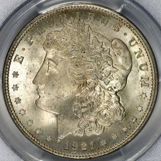 1921 Morgan Silver Dollar $1 Pcgs Ms64 Lovely Toning photo
