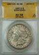1897 - S Morgan Silver Dollar Coin,  Anacs Au - 58 Details Scratched Dollars photo 2