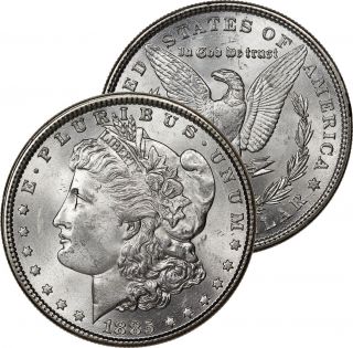 1885 Morgan Dollar Silver Coin Choice Bu photo