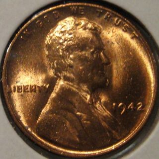 1942 Lincoln Cent Coin Bu Unc Ms C11 photo