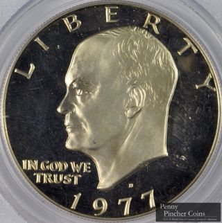 1977 - S Eisenhower Dollar Pcgs Pr - 69 Dcam Mirror - Like Deep Cameo Proof Ike photo