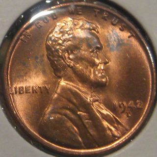 1942 - D Lincoln Cent Coin Bu Unc Ms Q9 photo