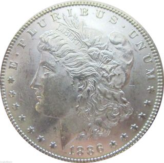 1886 - P Morgan Dollar,  Brilliant Uncirculated Ms+++.  A Beauty. photo