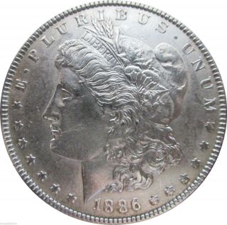 1886 - P Morgan Dollar,  Brilliant Uncirculated Ms++++.  Mirroring. photo