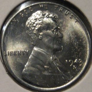 1943 - D Lincoln Cent Coin Bu Unc Ms V10 photo