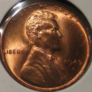 1945 - S Lincoln Cent Coin Bu Unc Ms V10 photo