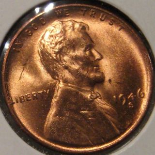 1946 - S Lincoln Cent Coin Bu Unc Ms C11 photo
