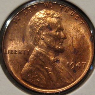 1947 Lincoln Cent Coin Bu Unc Ms Y10 photo