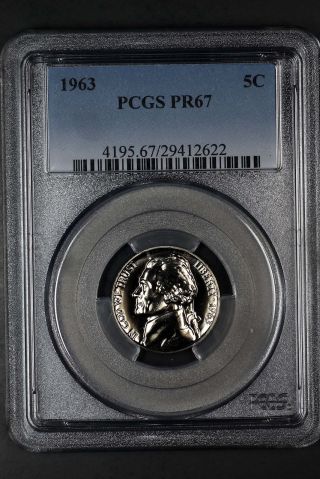 1963 5c Jefferson Nickel Proof Pcgs Pr67 photo