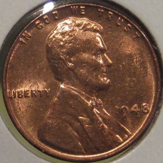1948 Lincoln Cent Coin Bu Ms Unc P10 photo