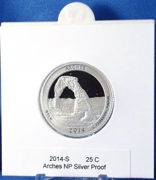 2014 - S Silver Arches National Park (utah) Deep Cameo Proof Coin photo