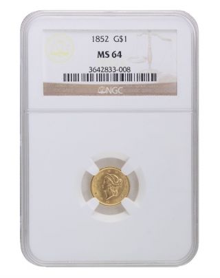 1852 Ngc Ms64 G$1 Gold photo