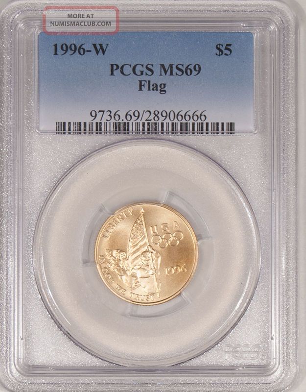 1996 - W $5. 00 Olympic Gold Commemorative - Flag Bearer Pcgs Ms - 69