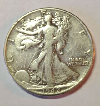 1942 Silver Walking Liberty Half Dollar.  Oustanding Coin photo