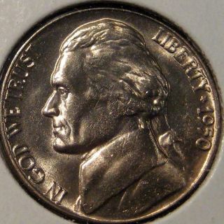 1950 Jefferson Nickel Coin Bu Unc Ms A11 photo