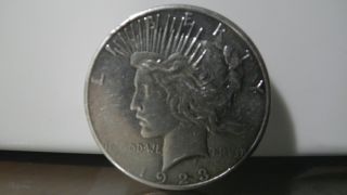 1923 - S Silver Peace Dollar San Fran 90% Silver Good Details photo