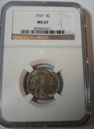 1937 Buffalo Nickel Ngc Ms 67 - A Gem To Own photo
