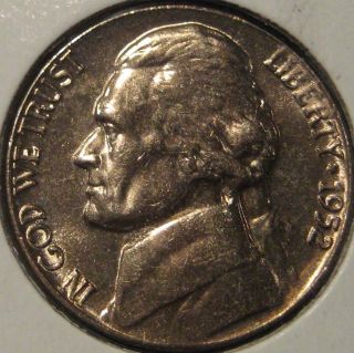 1952 Jefferson Nickel Coin Bu Ms Unc Y10 photo