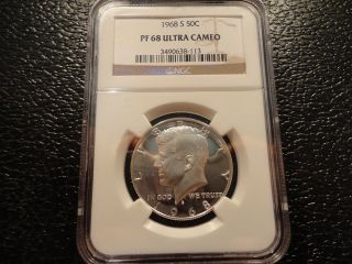 1968 - S Kennedy Half Dollar 50 Cents Ngc Pf68 Ultra Cameo Proof - Offers photo