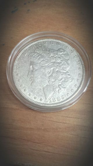 1882 - O Silver Morgan Dollar - White Coin - Do Not Lose This One photo
