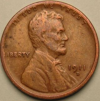 1911 D Lincoln Wheat Penny,  Less Than 13 Million Made,  Ac 831 photo