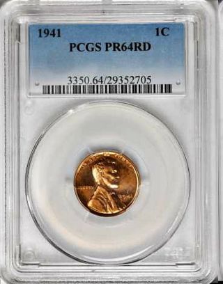 1941 Lincoln Cent (proof) Pf64red photo