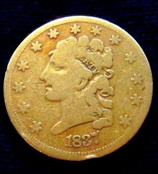 1837 U.  S.  Gold Quarter Eagle - $2.  50 Classic Head photo