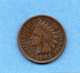1901 United States 1 Cent Indian Head - Bronze photo