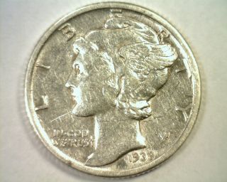 1939 - D Mercury Dime Choice About Uncirculated Ch.  Au Coin photo